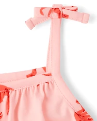Baby Girls Crab Tie Shoulder Romper