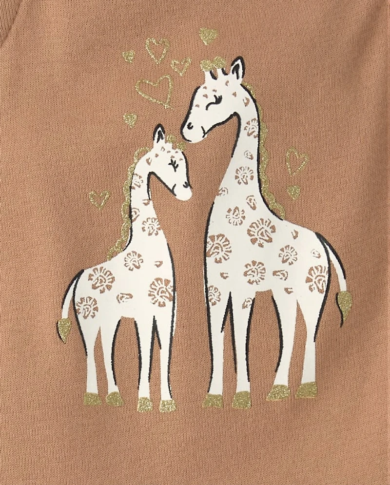 Baby Girls Glitter Giraffe 3-Piece Playwear Set