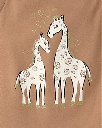 Baby Girls Glitter Giraffe 3-Piece Playwear Set