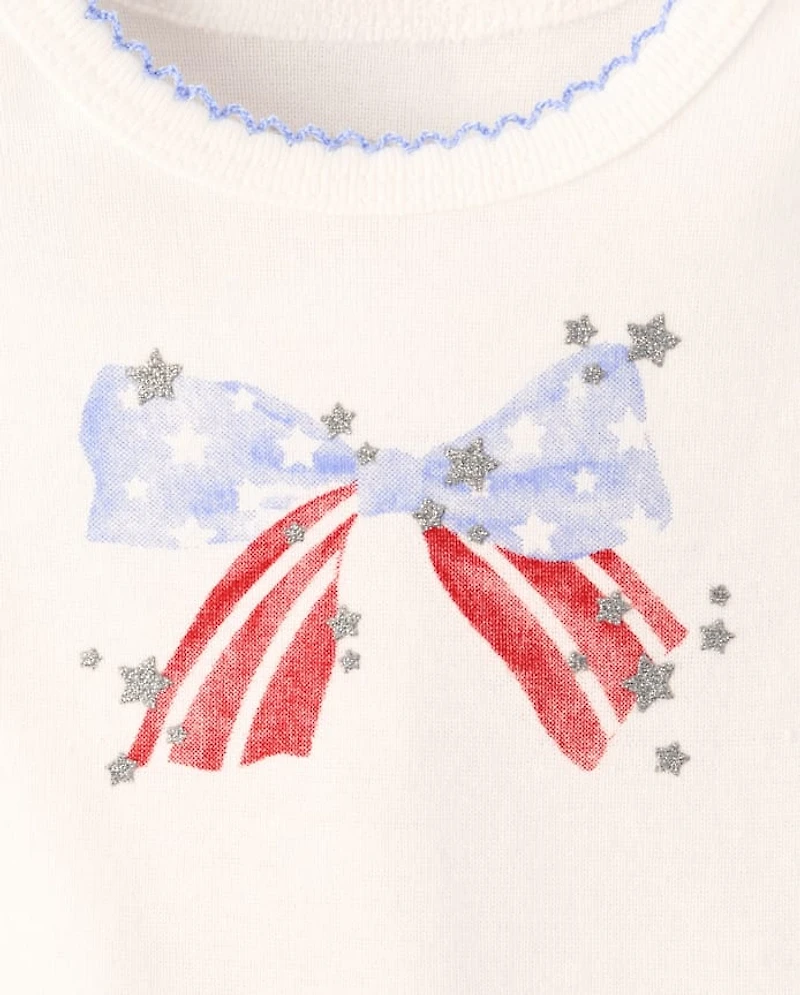 Baby Girls Glitter Americana 2-Piece Outfit Set