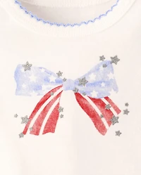 Baby Girls Glitter Americana 2-Piece Outfit Set