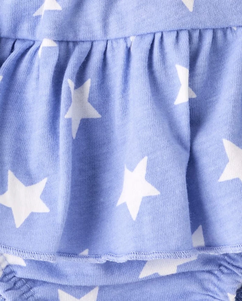 Baby Girls Glitter Americana 2-Piece Outfit Set