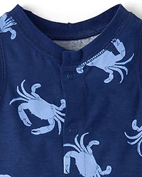 barboteuse à motifs de crabes pour bébé garçon