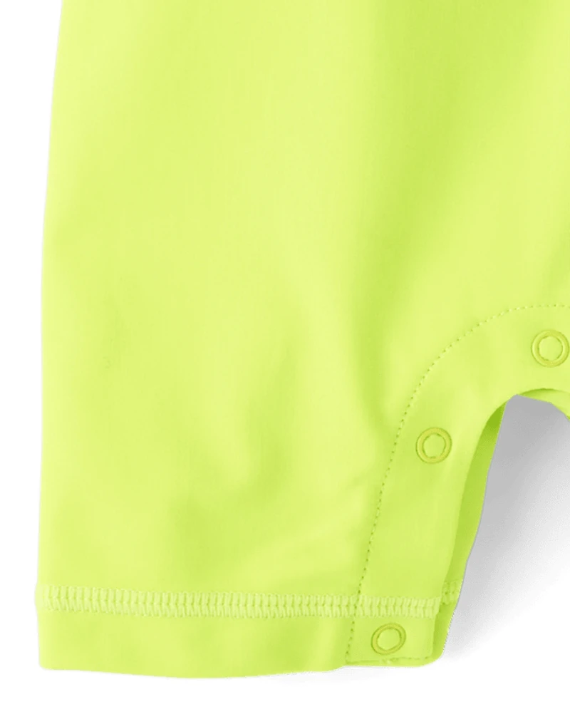 Maillot de bain une pièce anti-UV raglan à blocs couleur pour bébé garçon