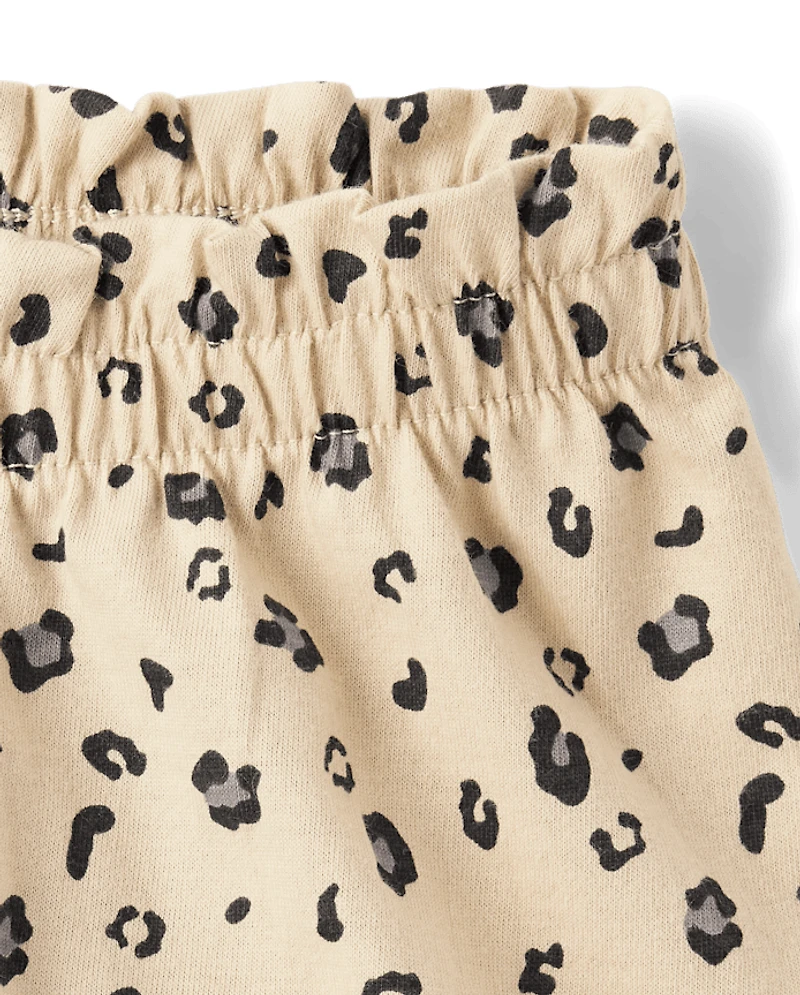 Short taille haute léopard pour bébé fille (lot de 2)