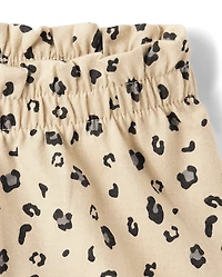 Short taille haute léopard pour bébé fille (lot de 2)