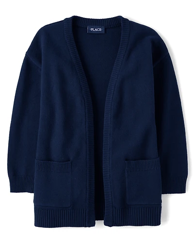 Girls Open Front Cardigan