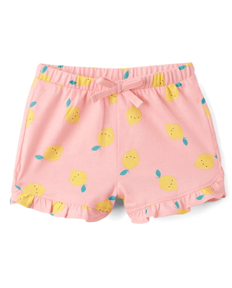 Baby Girls Lemon Ruffle Shorts 3-Pack