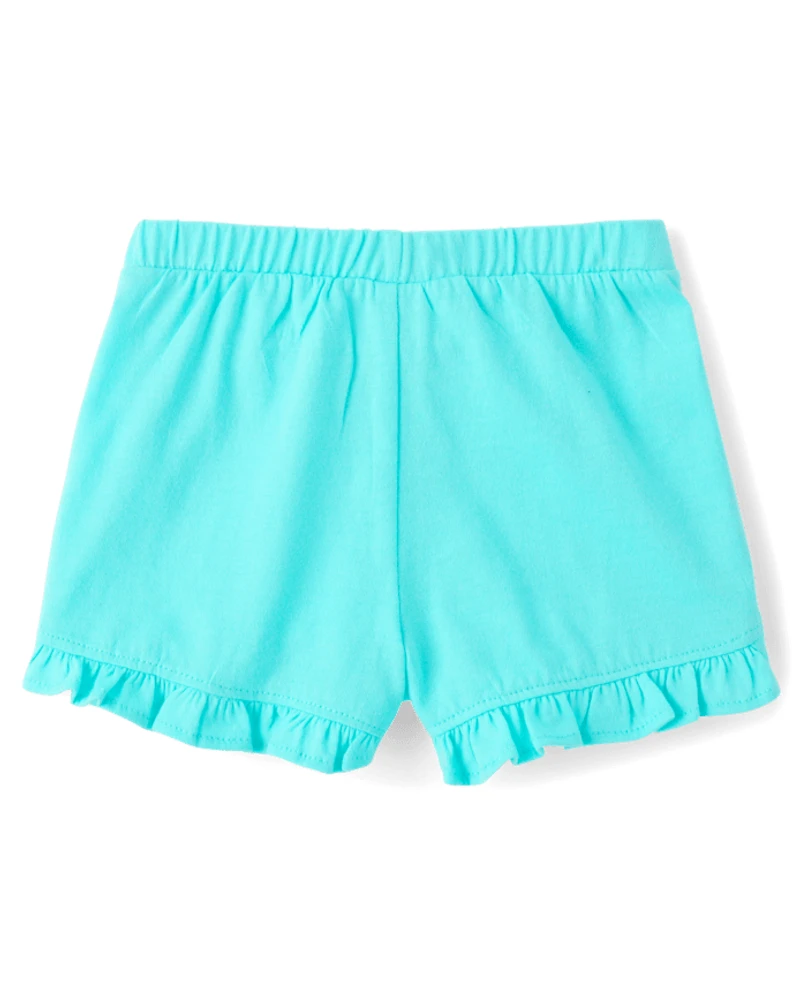 Baby Girls Seashell Ruffle Shorts 3-Pack