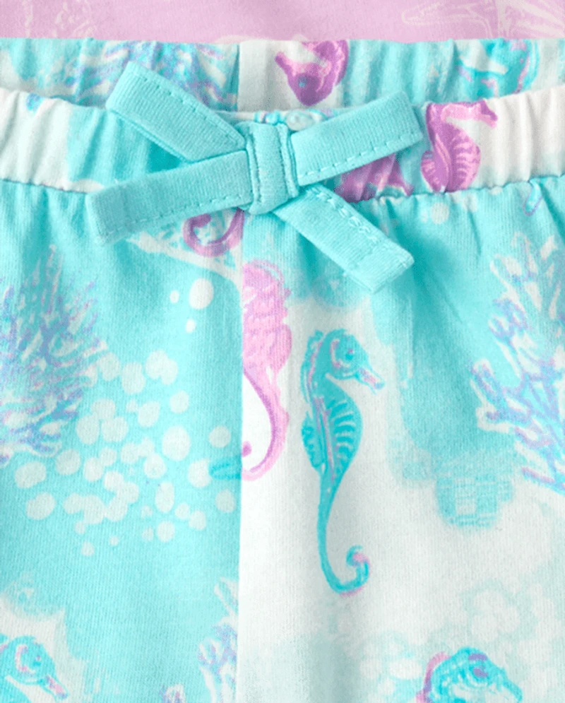 Baby Girls Seashell Ruffle Shorts 3-Pack