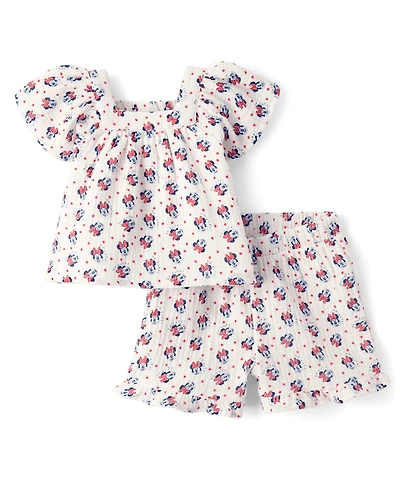 Baby Girls Minnie Mouse™ Gauze 2-Piece Outfit Set