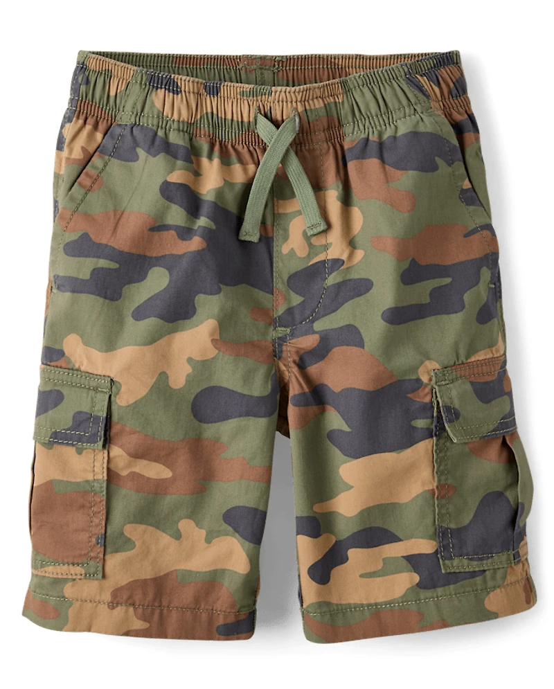 Boys Camo Pull On Cargo Shorts