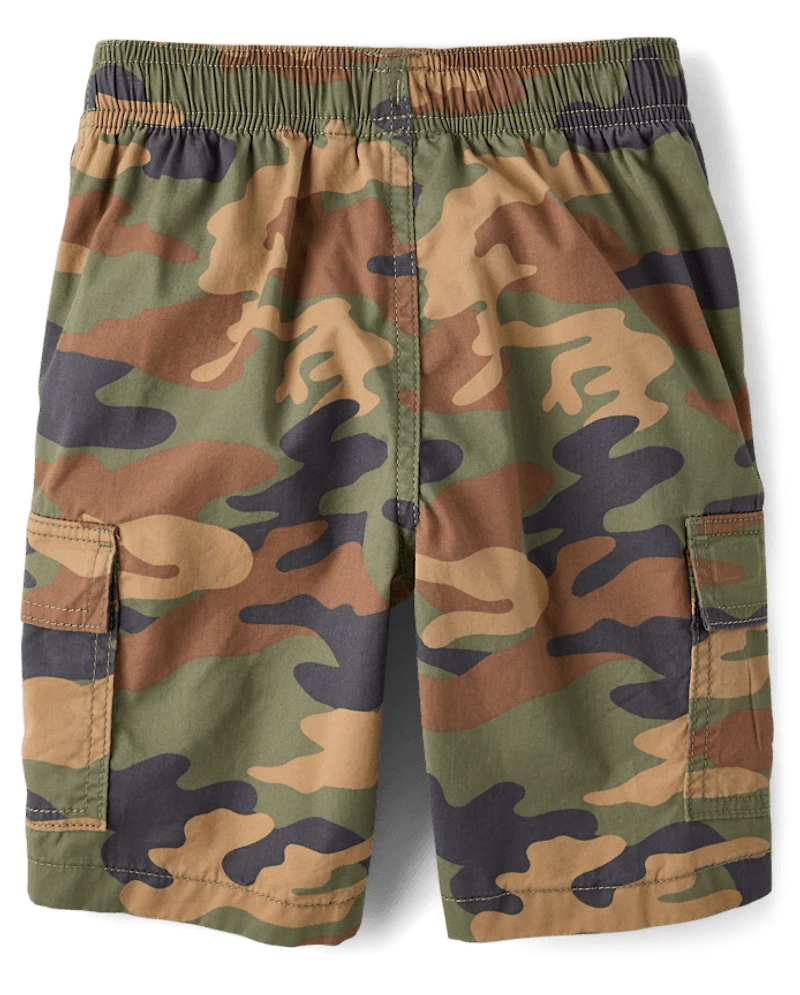 Boys Camo Pull On Cargo Shorts