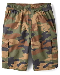 Boys Camo Pull On Cargo Shorts
