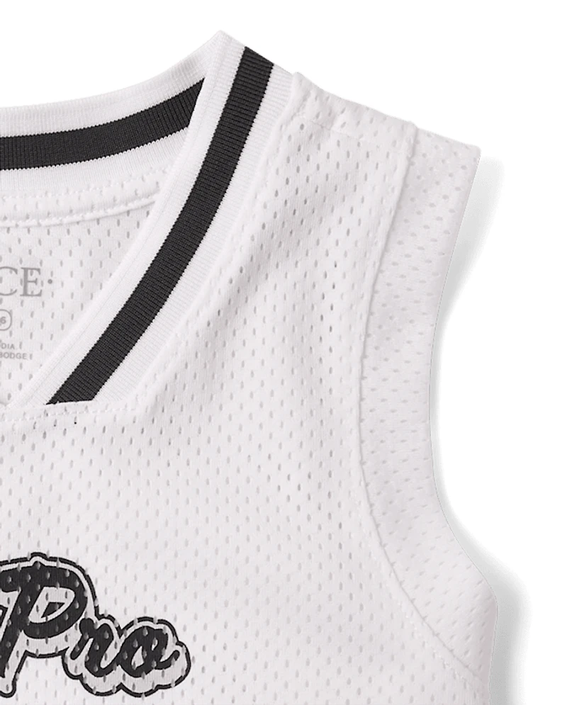 Kids Quick Dry Varsity Mesh Basketball Tank Top