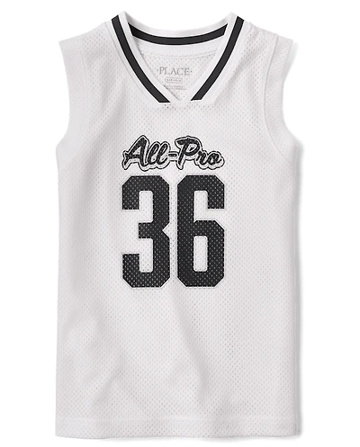 Kids Quick Dry Varsity Mesh Basketball Tank Top