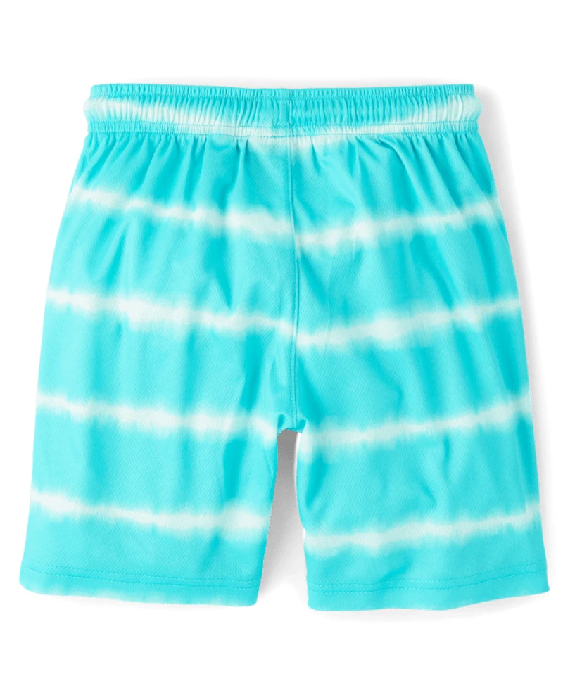 Boys Quick Dry Striped Lined Mesh Active Shorts
