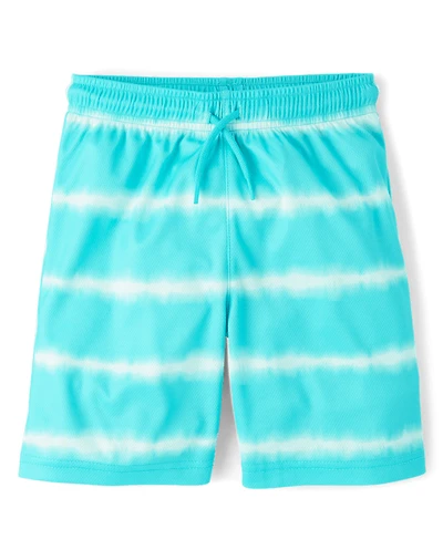 Boys Quick Dry Striped Lined Mesh Active Shorts