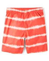 Boys Quick Dry Striped Lined Mesh Active Shorts