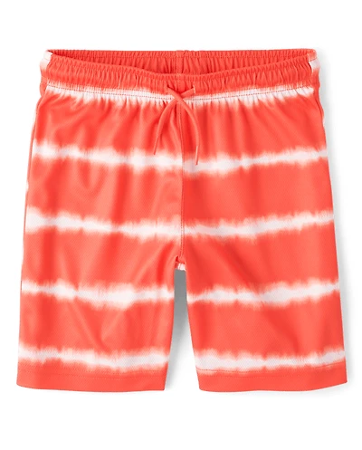 Boys Quick Dry Striped Lined Mesh Active Shorts