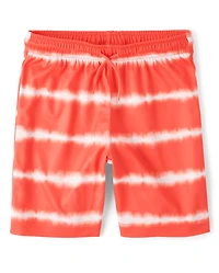 Boys Quick Dry Striped Lined Mesh Active Shorts