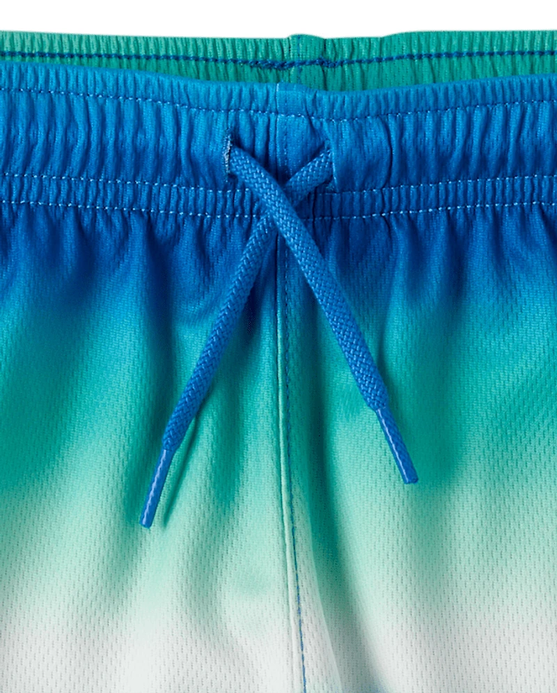 Boys Quick Dry Striped Lined Mesh Active Shorts