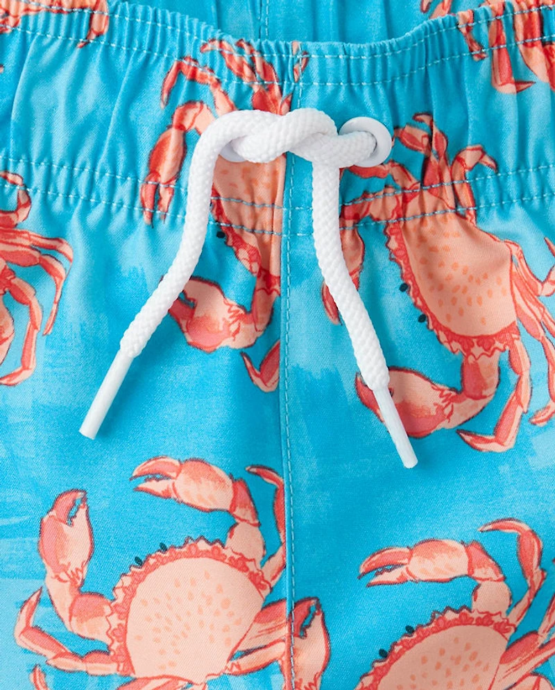 Boys Print Swim Trunks