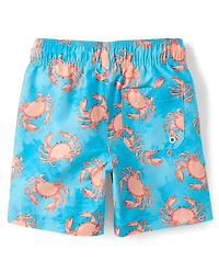 Boys Print Swim Trunks