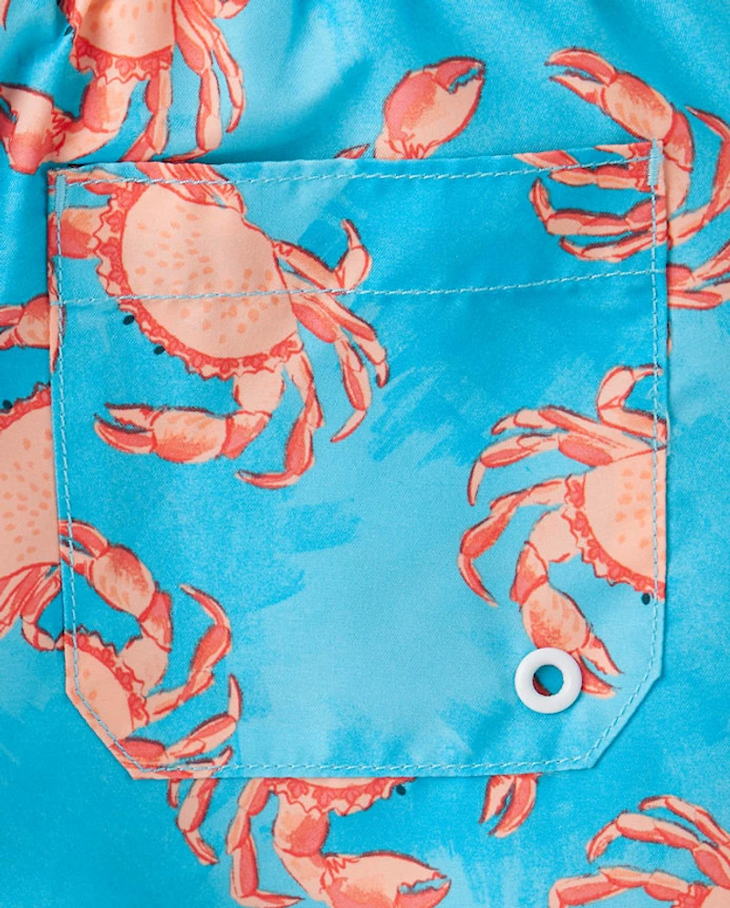 Boys Print Swim Trunks