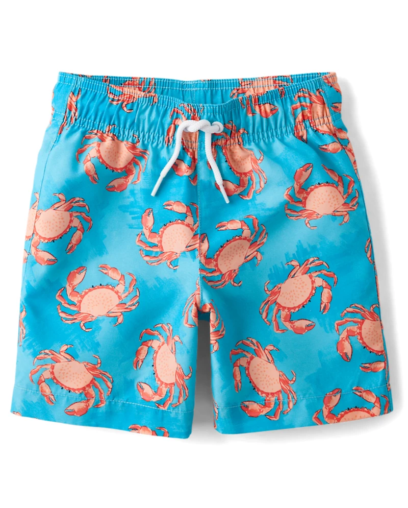 Boys Print Swim Trunks