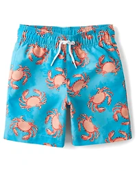 Boys Print Swim Trunks