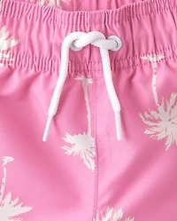 Boys Print Swim Trunks