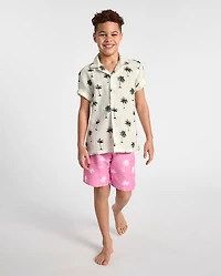 Boys Print Swim Trunks
