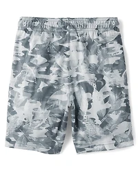 Short de sport pour garçon, séchage rapide, imprimé, doublé en maille, lot 5