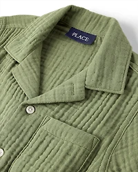 Boys Gauze Button Up Shirt