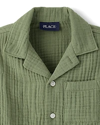 Chemise boutonnée en gaze pour garçon