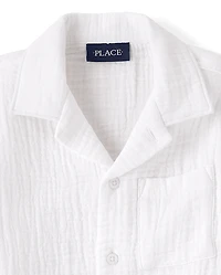 Boys Gauze Button Up Shirt