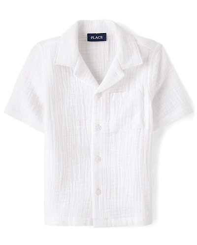 Boys Gauze Button Up Shirt