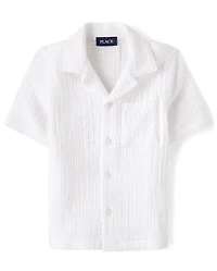 Boys Gauze Button Up Shirt