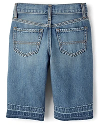Short en jean à ourlet déchiré pour garçon