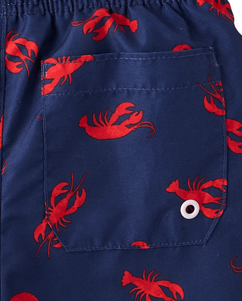 Boys Lobster Rashguard Swimsuit