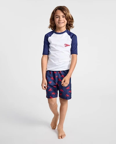 Boys Lobster Rashguard Swimsuit