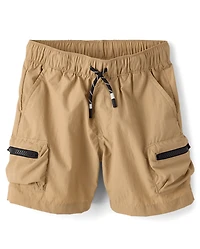 Boys Pull On Zip Cargo Shorts