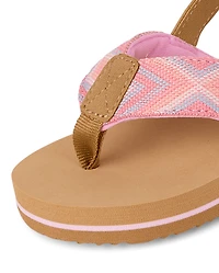 Toddler Girls Embroidered Flip Flops