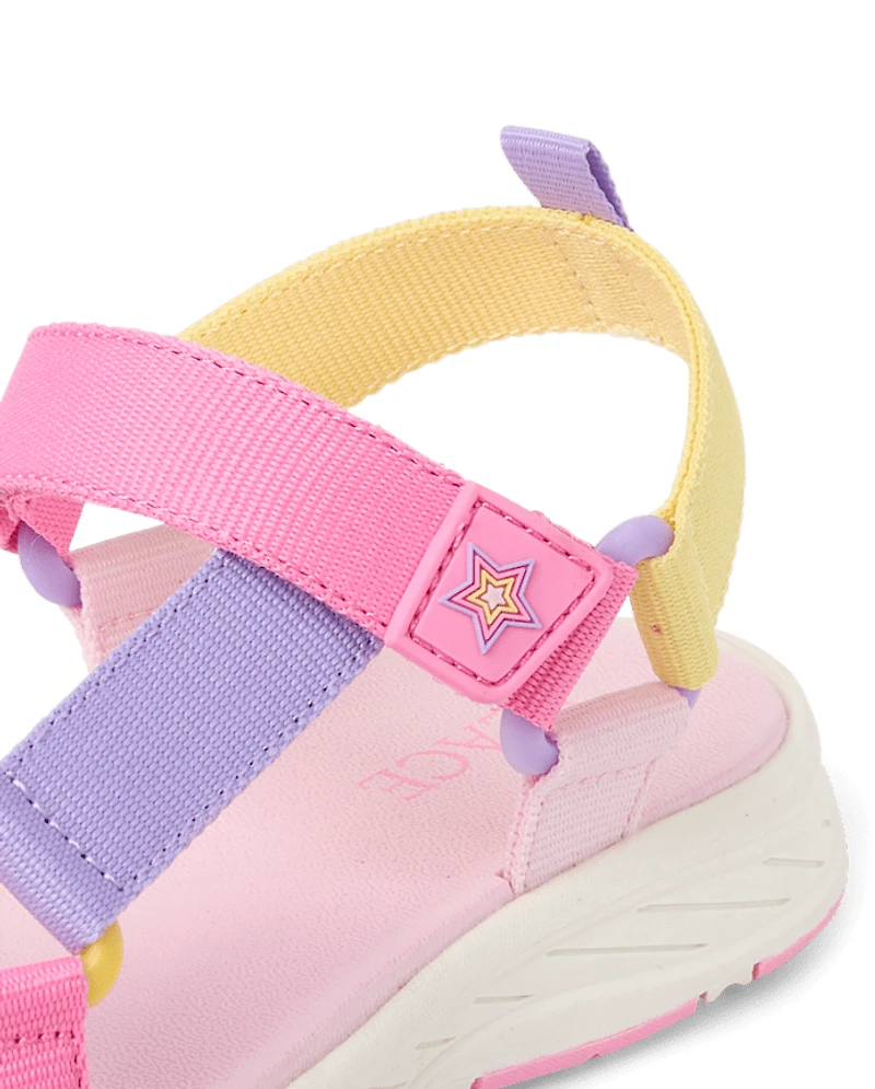 Girls Colorblock Webbed Sandals