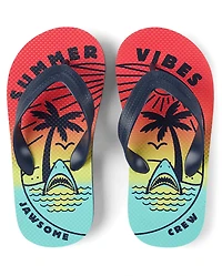Boys Summer Vibes Flip Flops