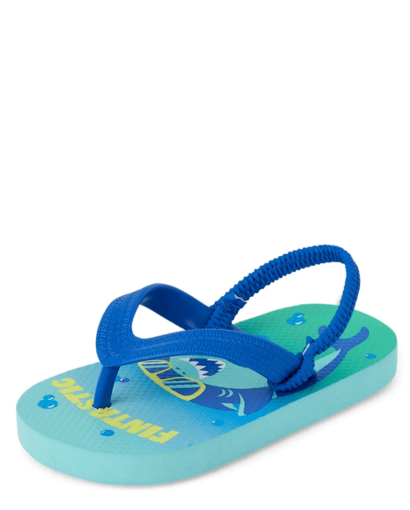 Toddler Boys Shark Flip Flops
