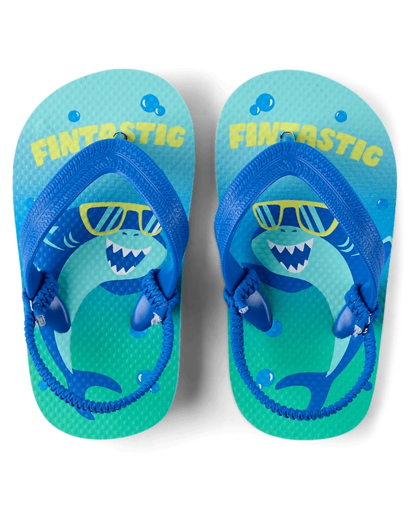 Toddler Boys Shark Flip Flops