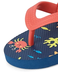 Toddler Boys Sea Creature Flip Flops