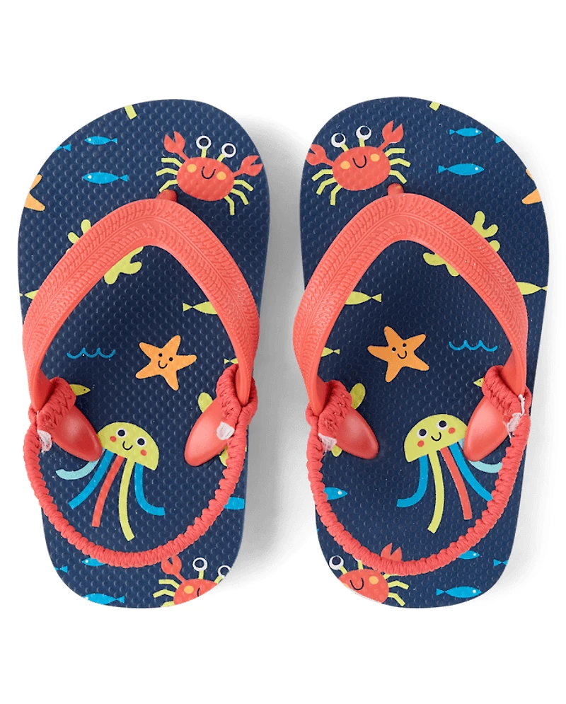 Toddler Boys Sea Creature Flip Flops